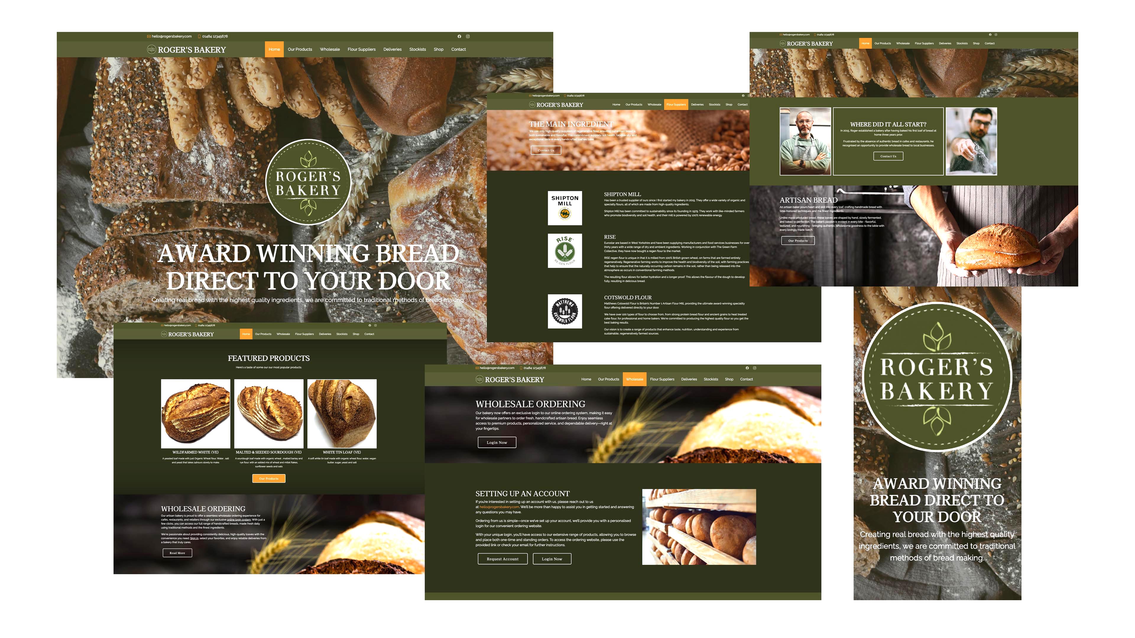 Roger's Artisan Bakery Website design and development